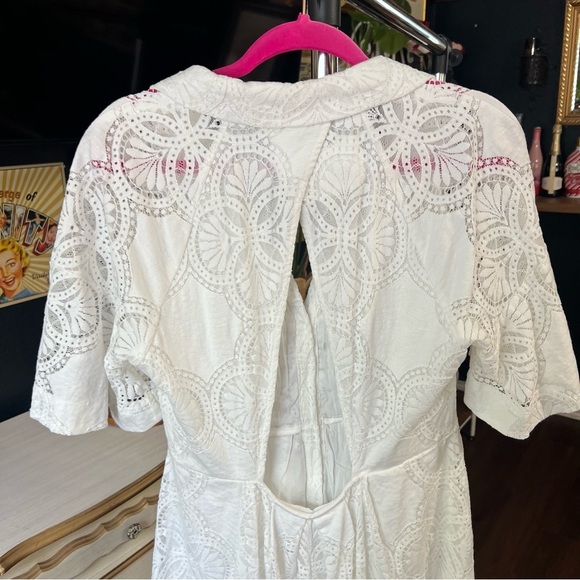 Maeve Anthropologie Eyelet Midi Dress Size 14 - Picture 14 of 15